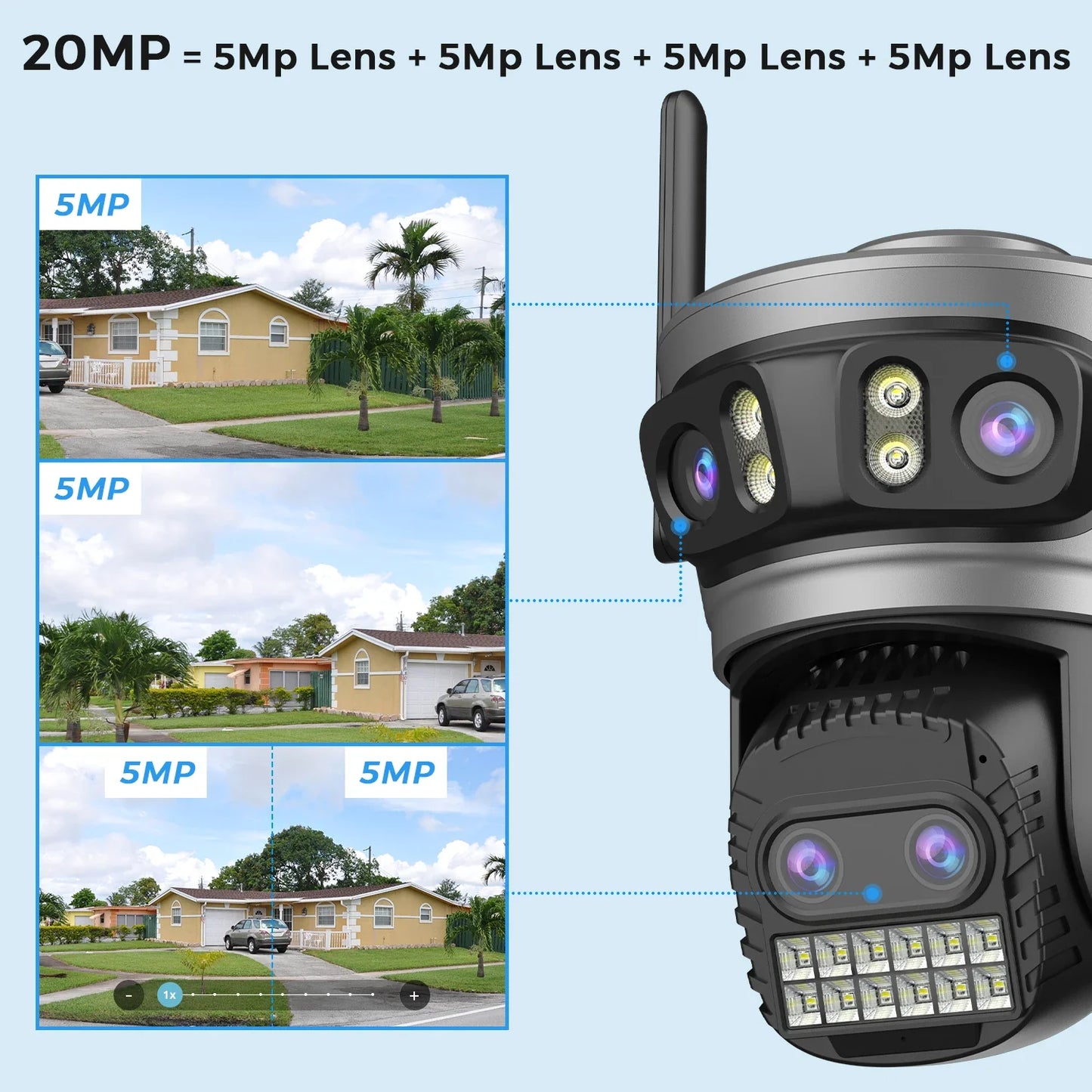 Caméra De Surveillance Extérieure PTZ Wi-Fi 10X